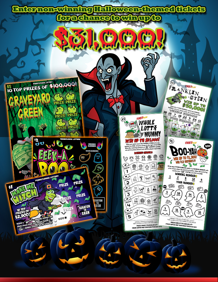 Enter non-winning Halloween-themed tickets for a chance to win up to $31,000