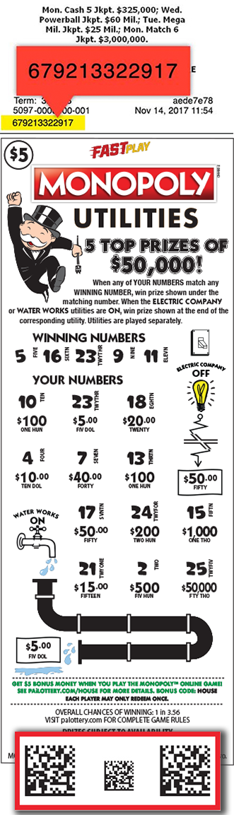 This ticket image shows where the barcodes can be found.