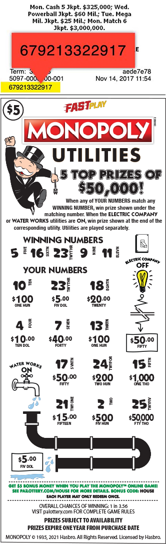 This ticket image shows where the Entry Number can be found.