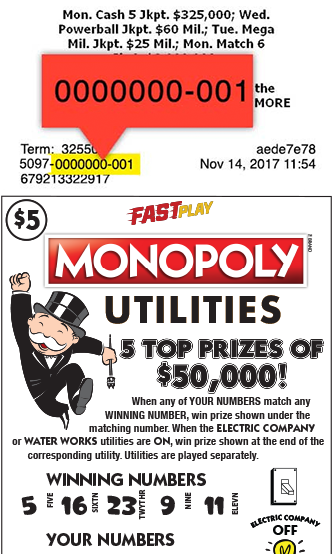 This ticket image shows where the Ticket Number can be found.