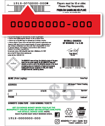 This ticket image shows where the Ticket Number can be found.