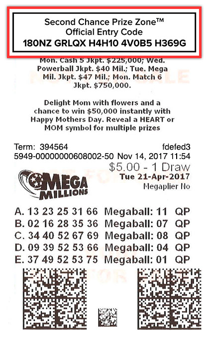 This ticket image shows where the Entry Code can be found.